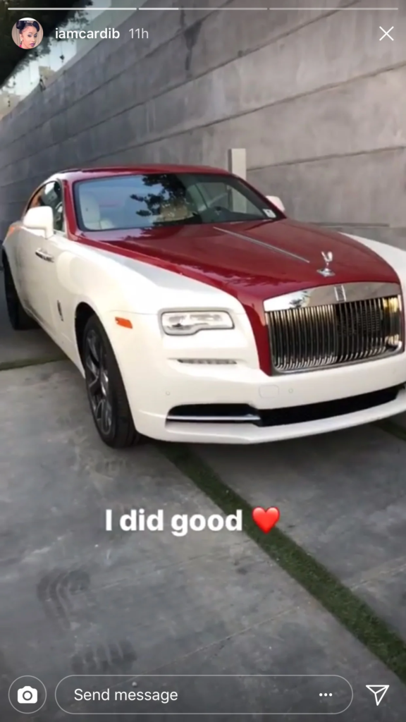 Cardi B Rolls Royce Wraith