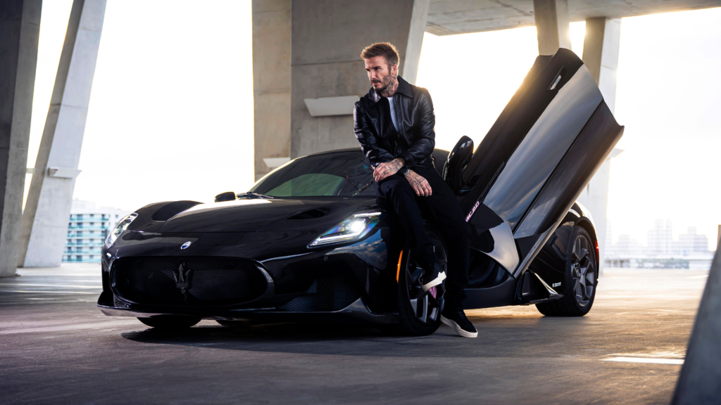 David Beckham with his Maserati MC20