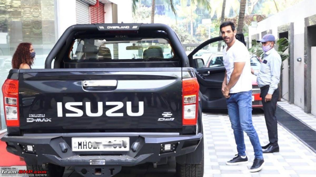 John Abraham with his Isuzu V-Cross