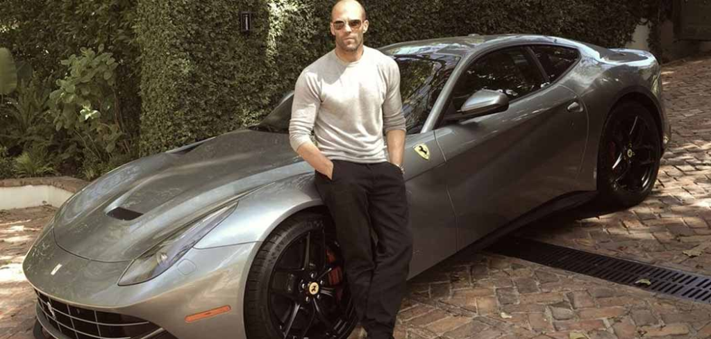 Jason Statham in his Ferrari F12 Berlinetta